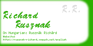 richard rusznak business card